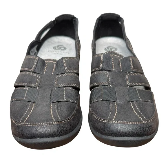 Cloudsteppers by Clarks Dark Brown/Black  Leather Comfort Sandals/shoes size 7 - Picture 2 of 10